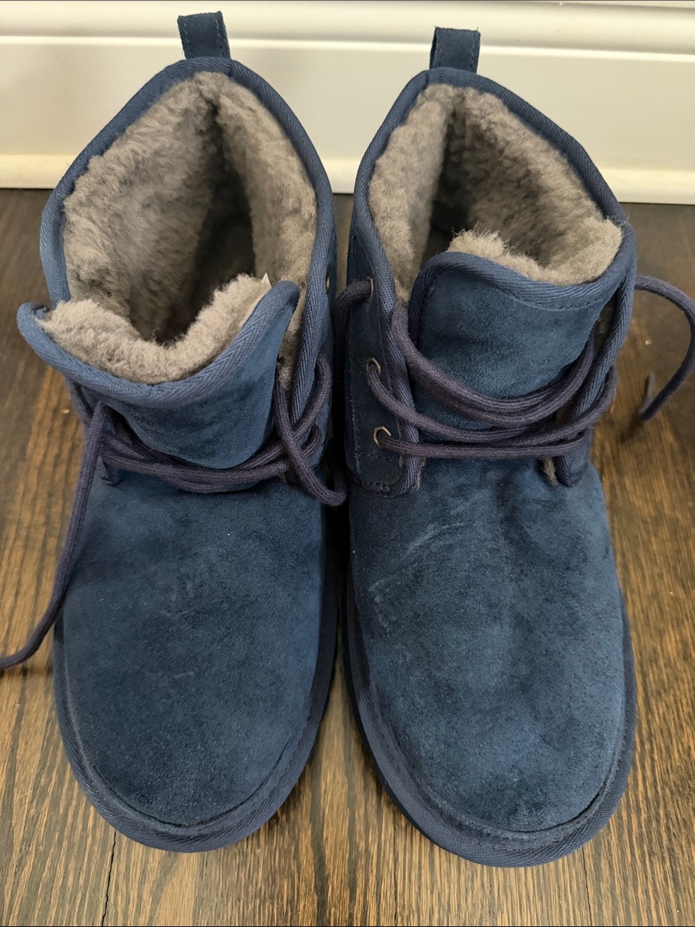 UGG Men's Navy Suede Chukka Boot with Shearling Lining